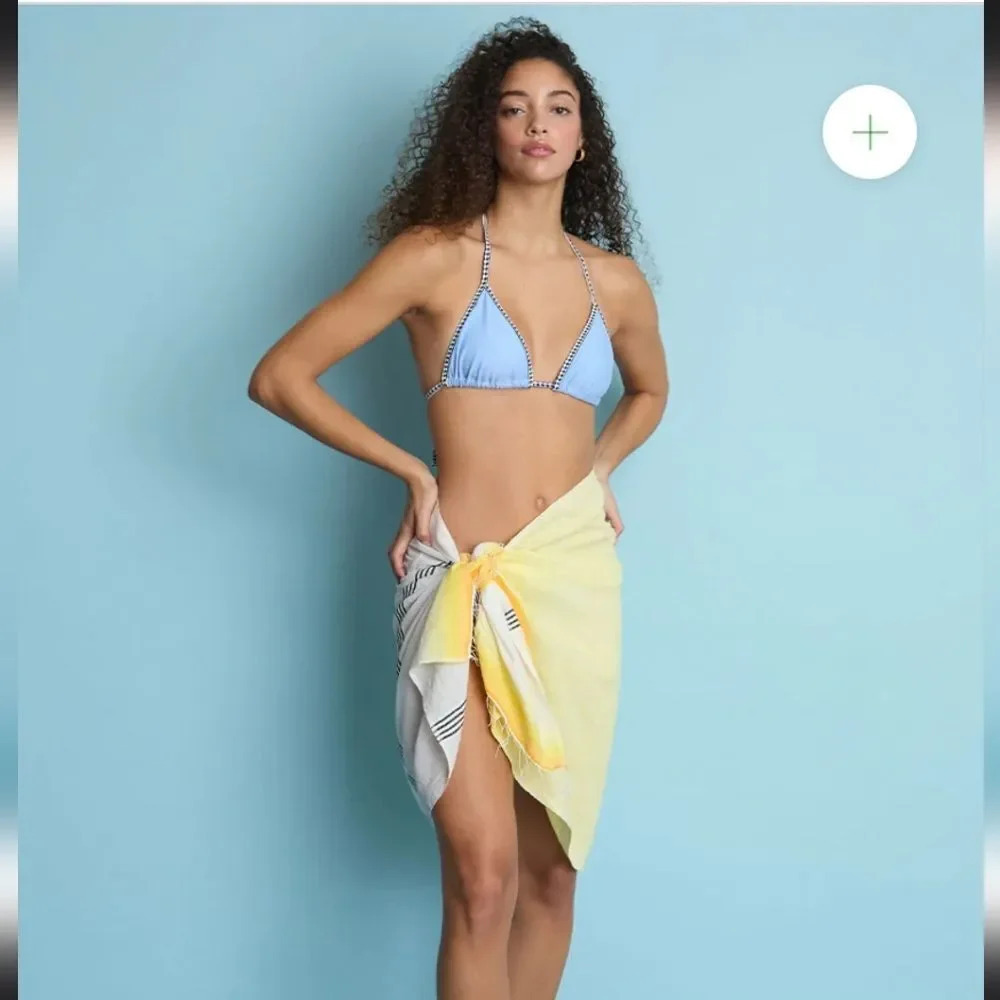Lemlem Bahari Women's Yellow Stripe sarong, Shawl,or Scarf